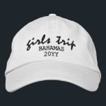 Girls Trip Moderne Script Typografie Personalisier Bestickte Baseballkappe<br><div class="desc">Girls Trip Modern Script Typografie Personalisiert Custom Sticked Baseball Cap bietet die einfache moderne bestickte Text "Girls Trip" mit Ihrem personalisierten Standort und Datum oder Jahr. Ideal für Ihre nächste Mädchenreise. Erstellt von Evco Studio www.zazzle.com/store/evcostudio</div>