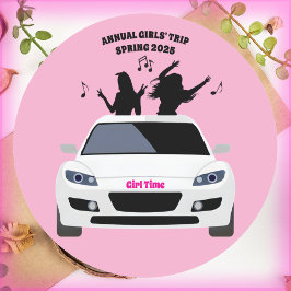 Girls Trip Squad Sticker Pink Black and White