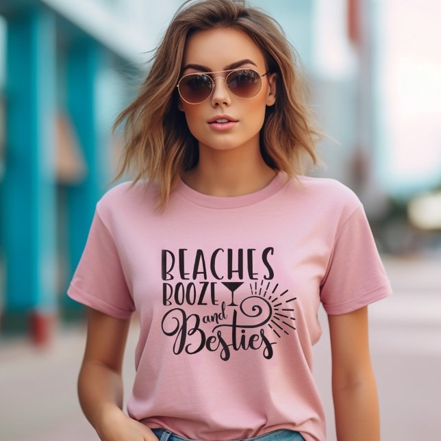 Girls Trip T - Shirt (Beaches Booze and besties is the perfect shirt for your girls beach weekend away!  model is ai )