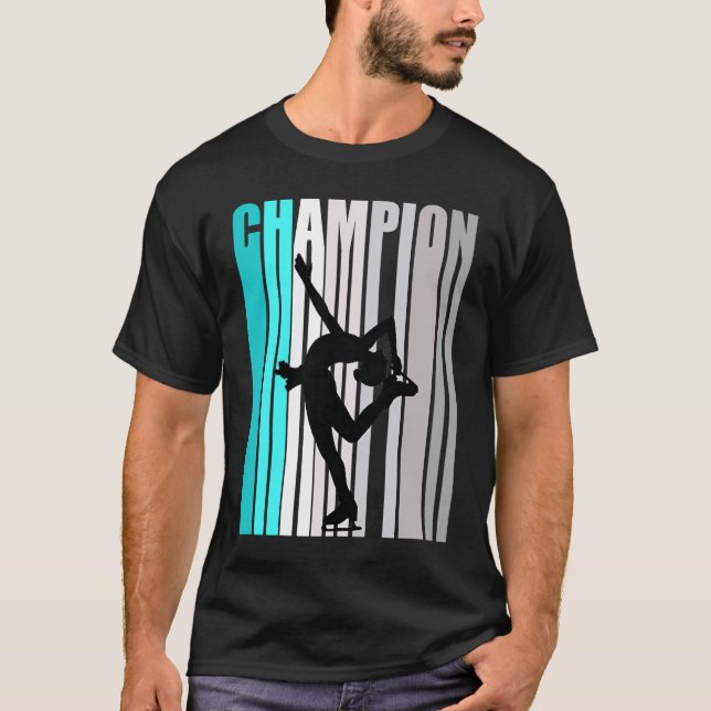 Girls Turquoise Ice Skaten Champion Ice Skaten T T-Shirt (Vorderseite)