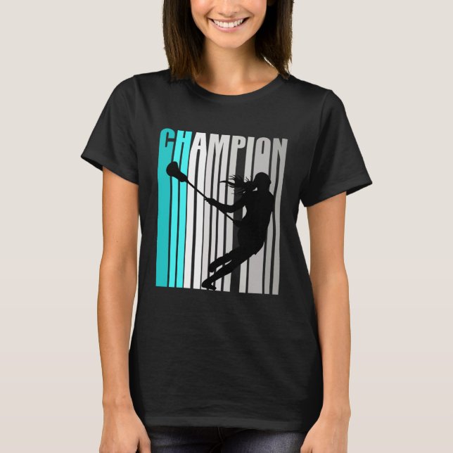Girls Turquoise Lacrosse Champion Lacrosse Team T-Shirt (Vorderseite)