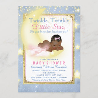 Girls Twinkle Twinkle Little Star Baby Dusche Einladung