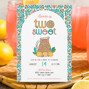 Girls Two Sweet Lemonade Picnic zum Geburtstag Einladung