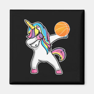 Girls Unicorn Dabbing Basketball Spieler Spaß Ball Magnet