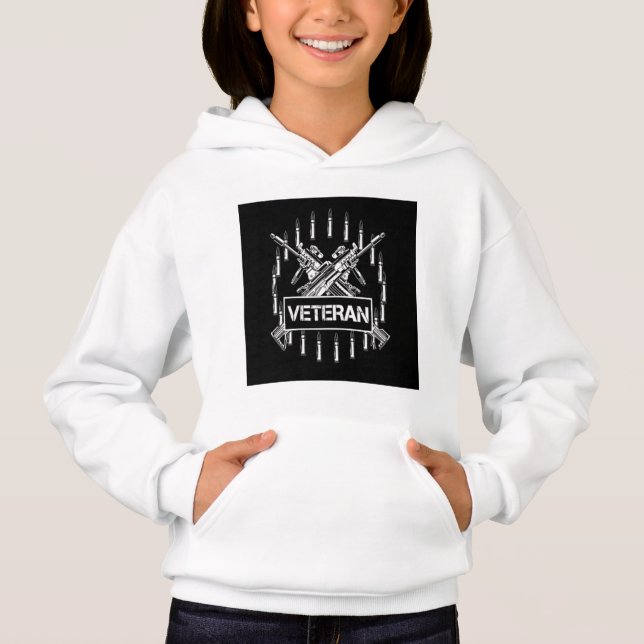 Girls Veteran Pullover Hoodies & Sweatshirts (Vorderseite)