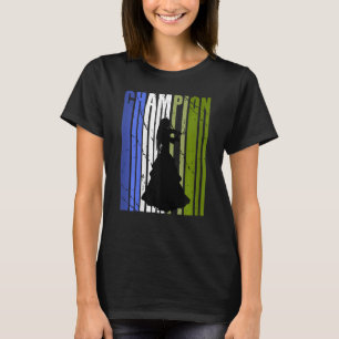 Girls Violinist Blue Green Violin Distressed Vinta T-Shirt