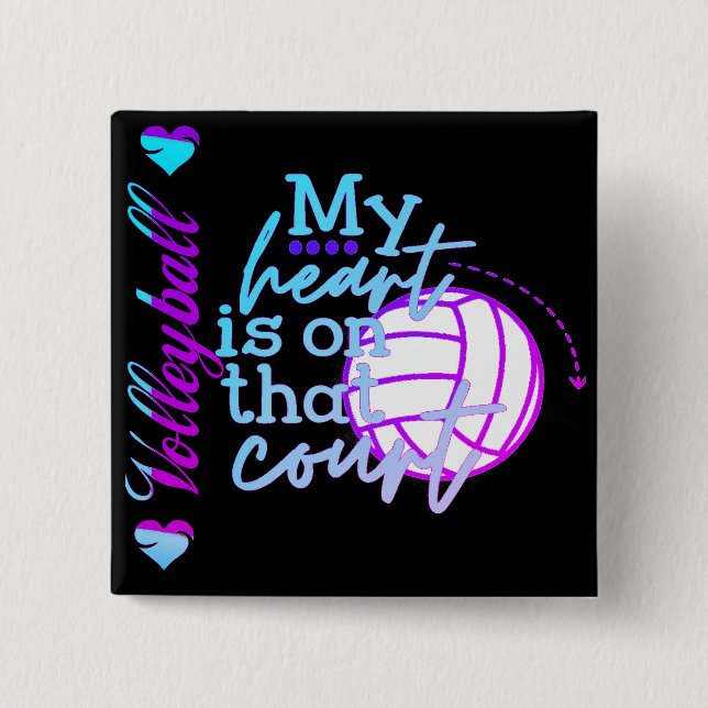 Girls Volleyball Mein Herz steht an diesem Gericht Button (Vorderseite)
