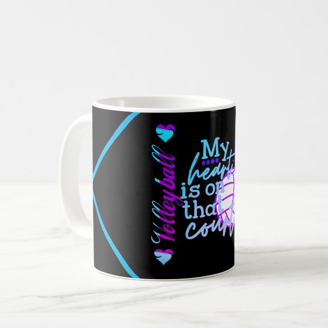 Girls Volleyball Mein Herz steht an diesem Gericht Kaffeetasse (Vorderseite Links)