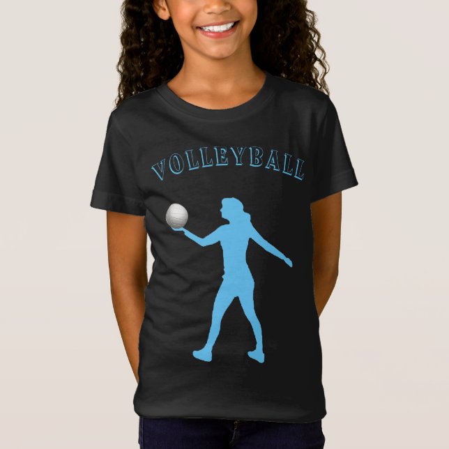 Girls Volleyball T - Shirt mit ihrem Namen (Vorderseite)