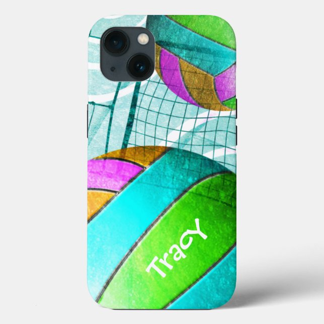 Girls' Volleyball türkis heiß rosa Case-Mate iPhone Hülle (Rückseite)