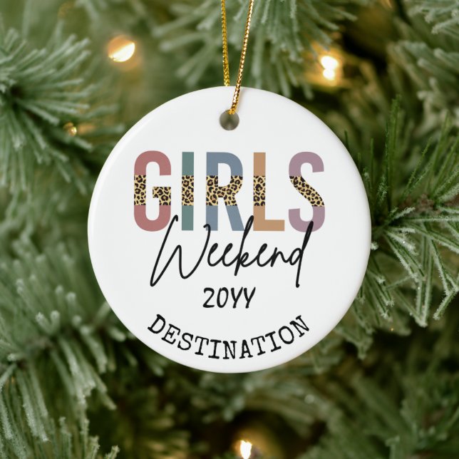 Girls Weekend Cheetah Print Girls Tour Keramik Ornament (Baum)
