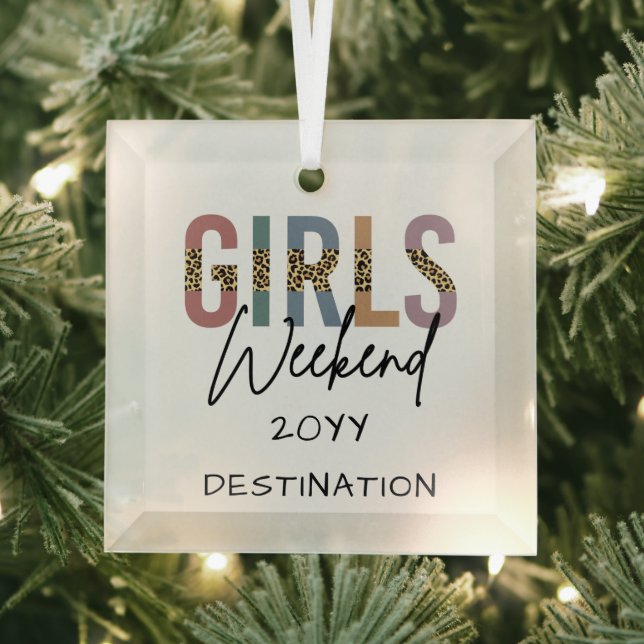Girls Weekend Cheetah Print Girls Tour Ornament Aus Glas (Insitu)