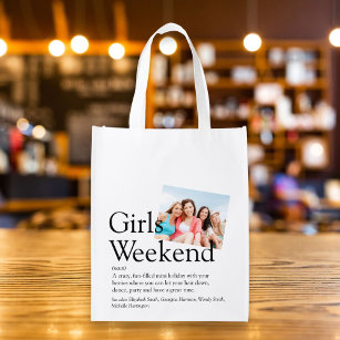 Girls Weekend Definition Personalisiertes Foto Wiederverwendbare Einkaufstasche