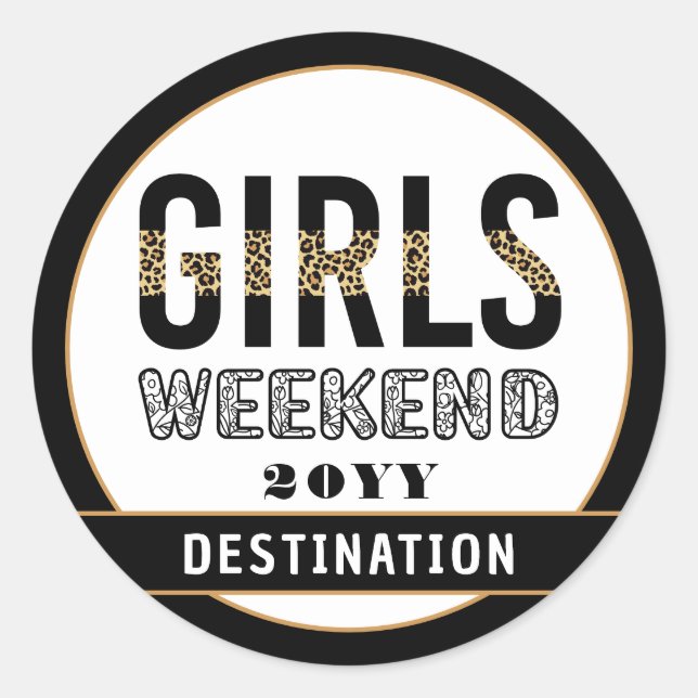 Girls Weekend Girls Club Runder Aufkleber (Vorderseite)