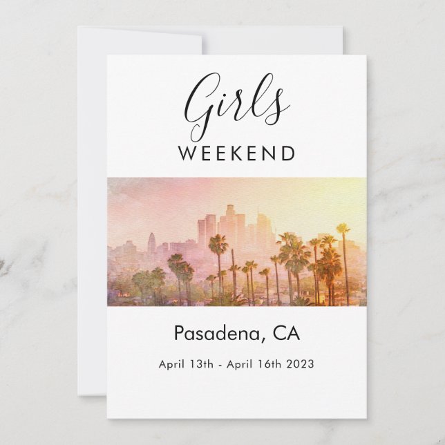 Girls Weekend LA Bachelorette Einladung (Vorderseite)
