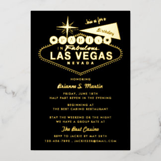 Girl's Weekend Las Vegas Geburtstagsparty Invit Folieneinladung