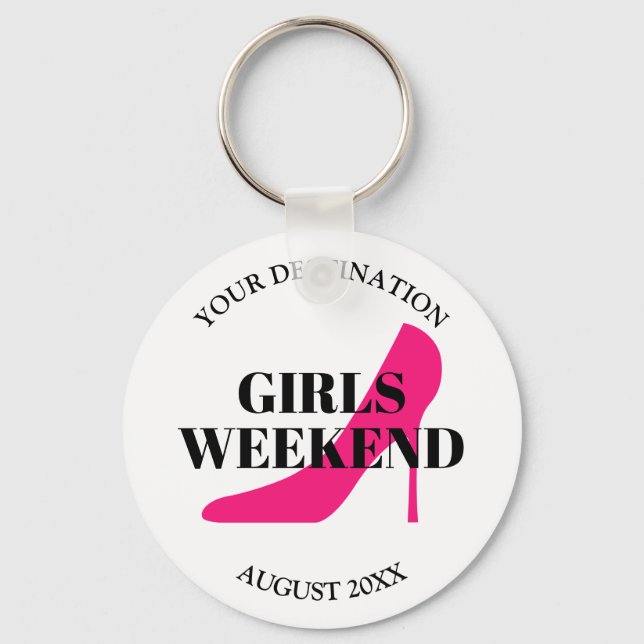 Girls Weekend Reiseziel Stiletto Schlüsselanhänger (Vorderseite)
