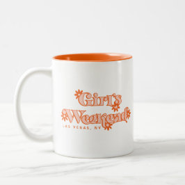 Girls Weekend Retro 70er Custom Travel Erleben Zweifarbige Tasse