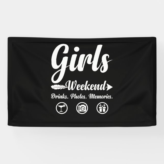 Girls Weekend Vacation Drinks Fotos Erinnerungen Banner (Horizontal)