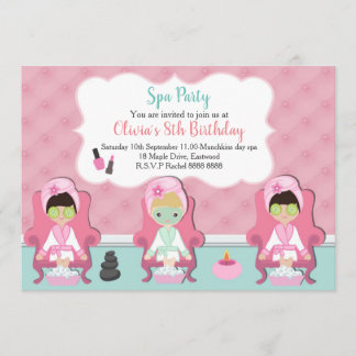 Girls Wellness-Center Einladung Pamper Party Einla