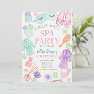 Girls Wellness-Center Geburtstag, Wellness-Center  Einladung
