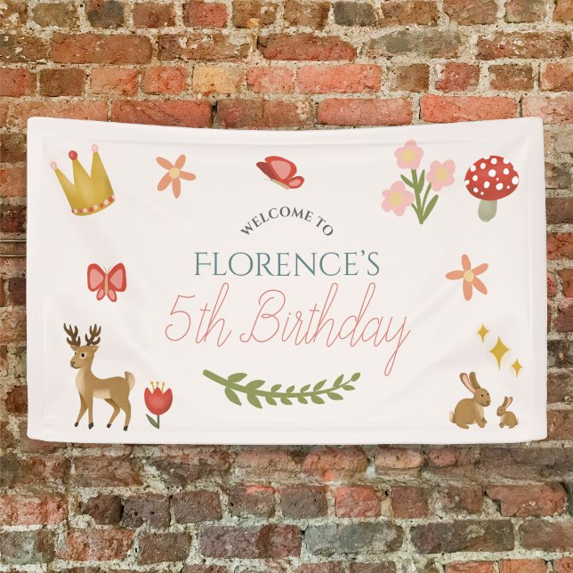 Girls Whimsical Fairytale Girl Geburtstag Willkomm Banner (Von Creator hochgeladen)