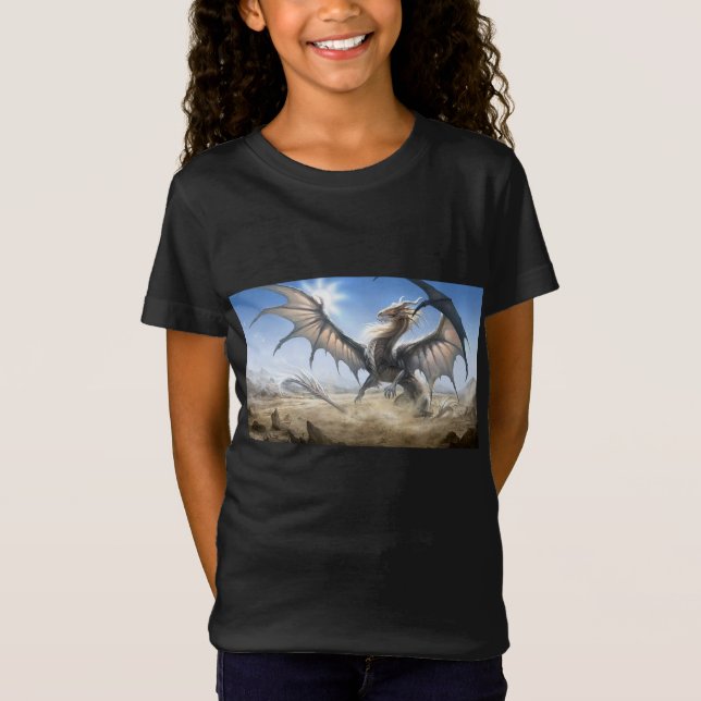 girl's white dragon t-shirt (Devant)