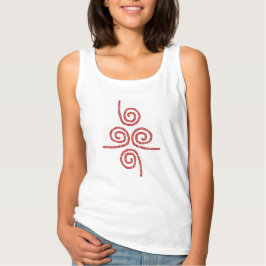 Girls White Tank Top mit rotem Design