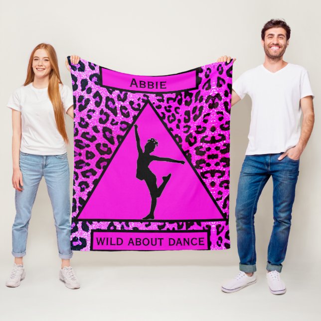 Girls "Wild About Dance" Pink Leopard Fleecedecke (Beispiel)