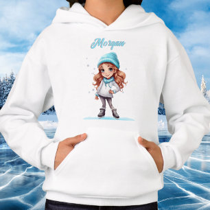 Girls Winter Ice Skate Abbildung Skate Personalisi Hoodie