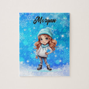 Girls Winter Ice Skate Abbildung Skate Snowflake