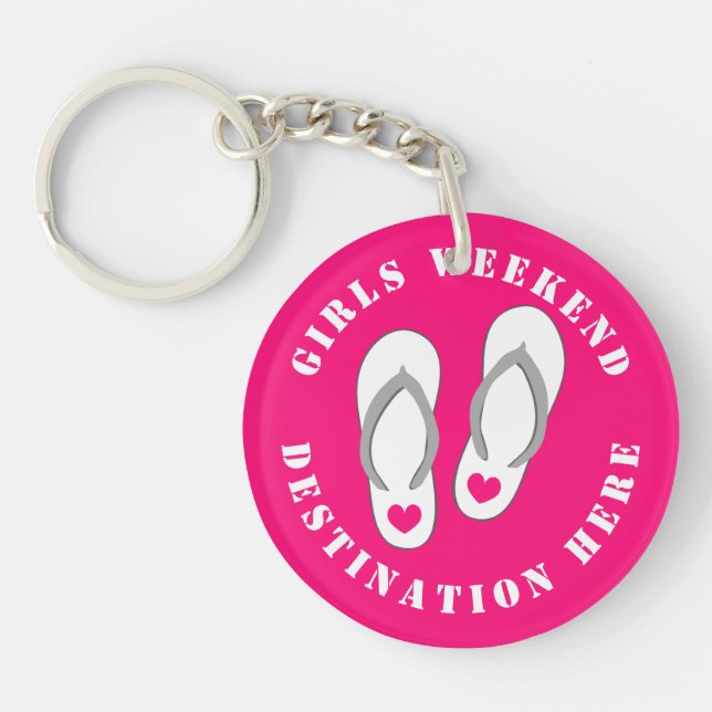 Girls Wochenendausflug Sandalen Ziel pink Schlüsselanhänger (Vorderseite)
