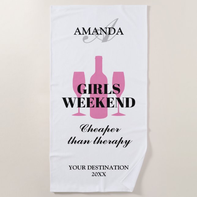 Girls-Wochenende-Tour Sonderausflug zum Thema Rosa Strandtuch (Vorderseite)