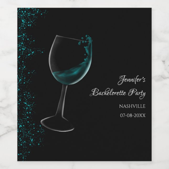 Girls-Wochenendmocktail Junggeselinnen-Abschied bl Weinetikett (Einzelnes Label)