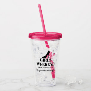 Girls Wochenendreise Party Stiletto Logo Kunststof Acryltrinkbecher