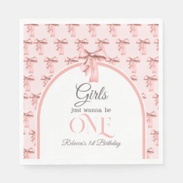Girls wollen einfach nur ein rosa Bow sein erster  Serviette