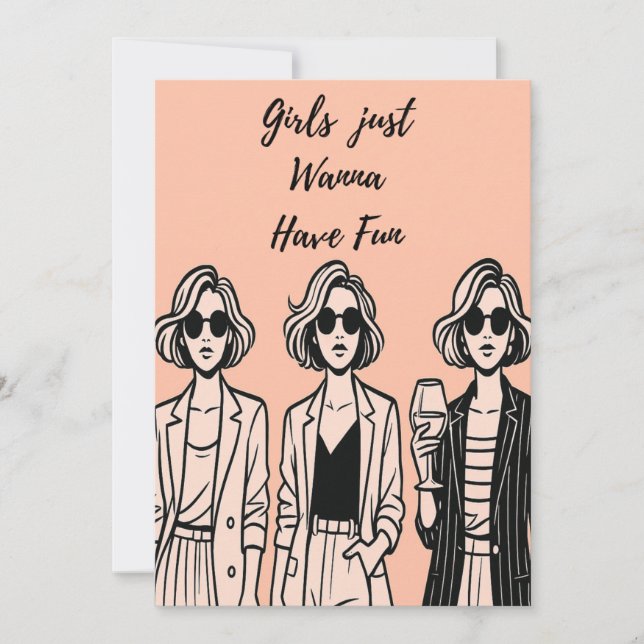 Girls wollen einfach Spaß Card haben Ankündigung (Vorderseite)