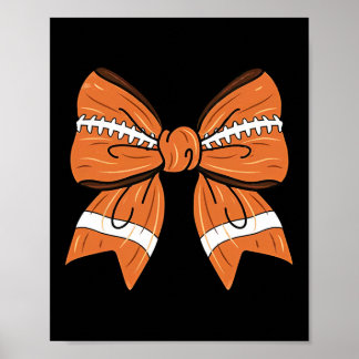 Girls Women Coquette Bow American Footll Thanksgiv Poster