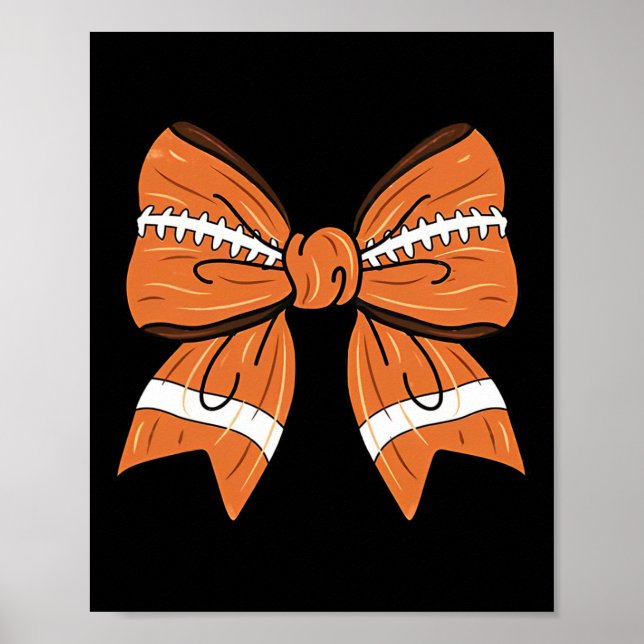 Girls Women Coquette Bow American Footll Thanksgiv Poster (Vorne)