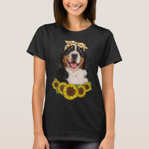 Girls Women Mama Bernese Mountain Hund Sonnenblume T-Shirt