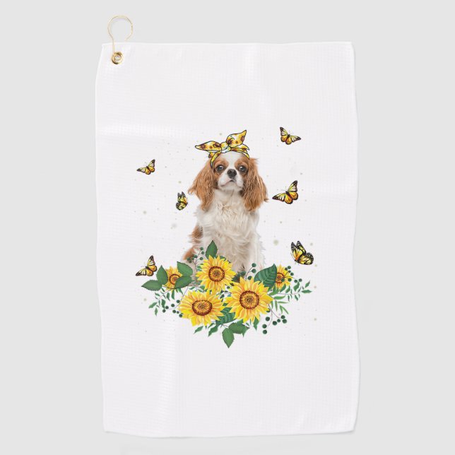 Girls Women Mama Cavalier King Charles Spaniel Dog Golfhandtuch (Vorderseite)