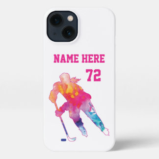 Girls Womens Personalisiert Hockey Player Wasserfa iPhone Hülle