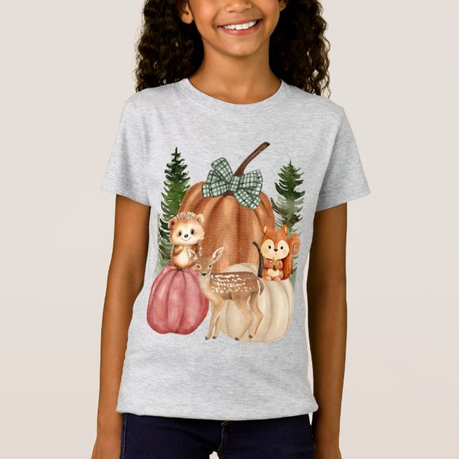 Girl's Woodland Fall Theme T - Shirt (Vorderseite)