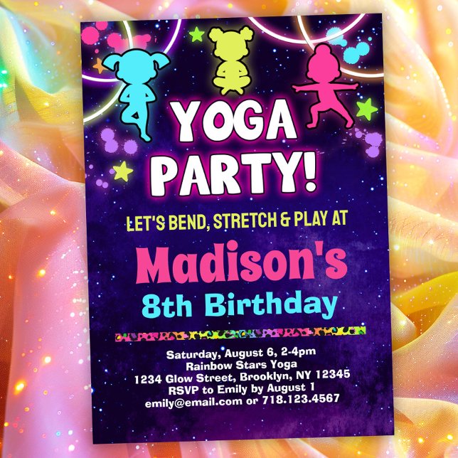 Girls Yoga Birthday Party Einladung (Von Creator hochgeladen)