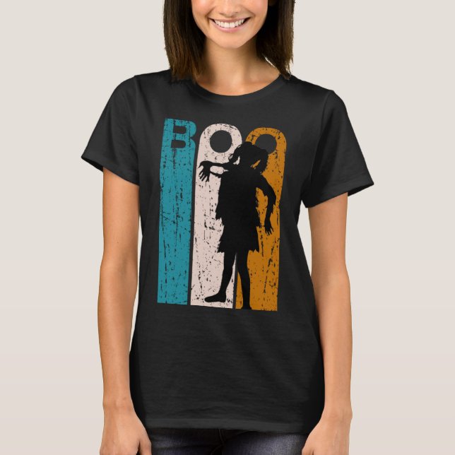 Girls Zombie Halloween Monster Grave Cemetary Tric T-Shirt (Vorderseite)
