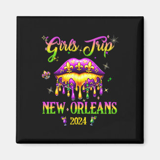 Girls's Trip New Orleans 2024 Mardi Gras Maske Fri Magnet