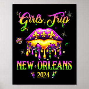 Girls's Trip New Orleans 2024 Mardi Gras Maske Fri Poster