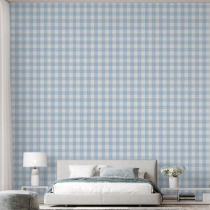 Girly 3" Light Baby Blue Gingham Buffalo Karo Tapete