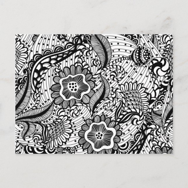 Girly Abstrakt Floral Postkarte (Vorderseite)