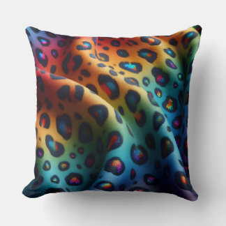 Girly Accents | Rainbow Leopard Print Kissen